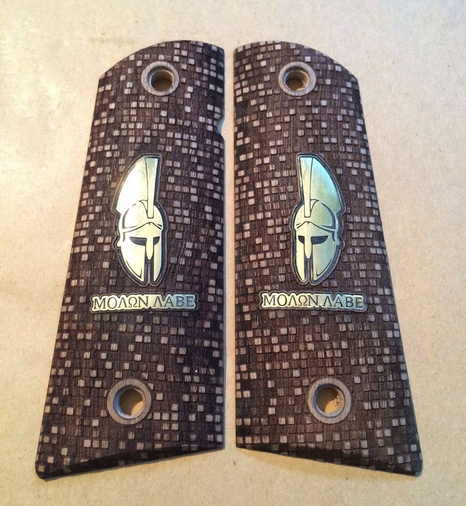 Colt 1911 FIT Model Les Baer, Nowlin, Springfield, Kimber Ceviz Ağacı Pirinç Logo 